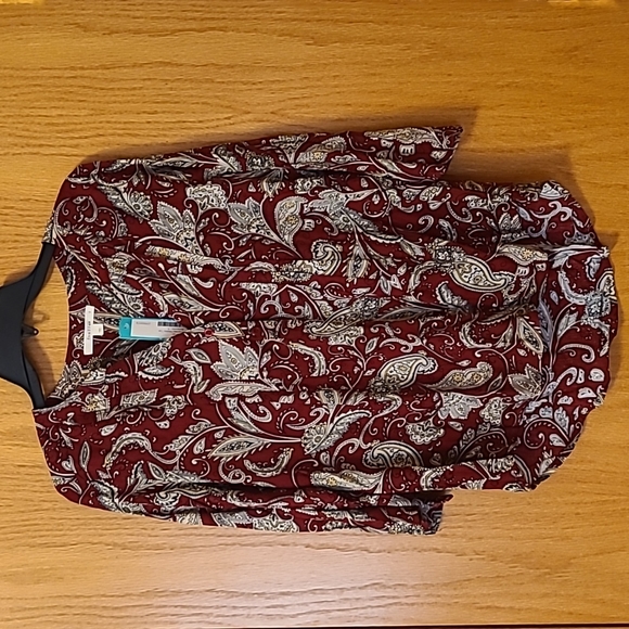 fun 2 fun Tops - Fun2fun Kearney Henley Top Burgundy